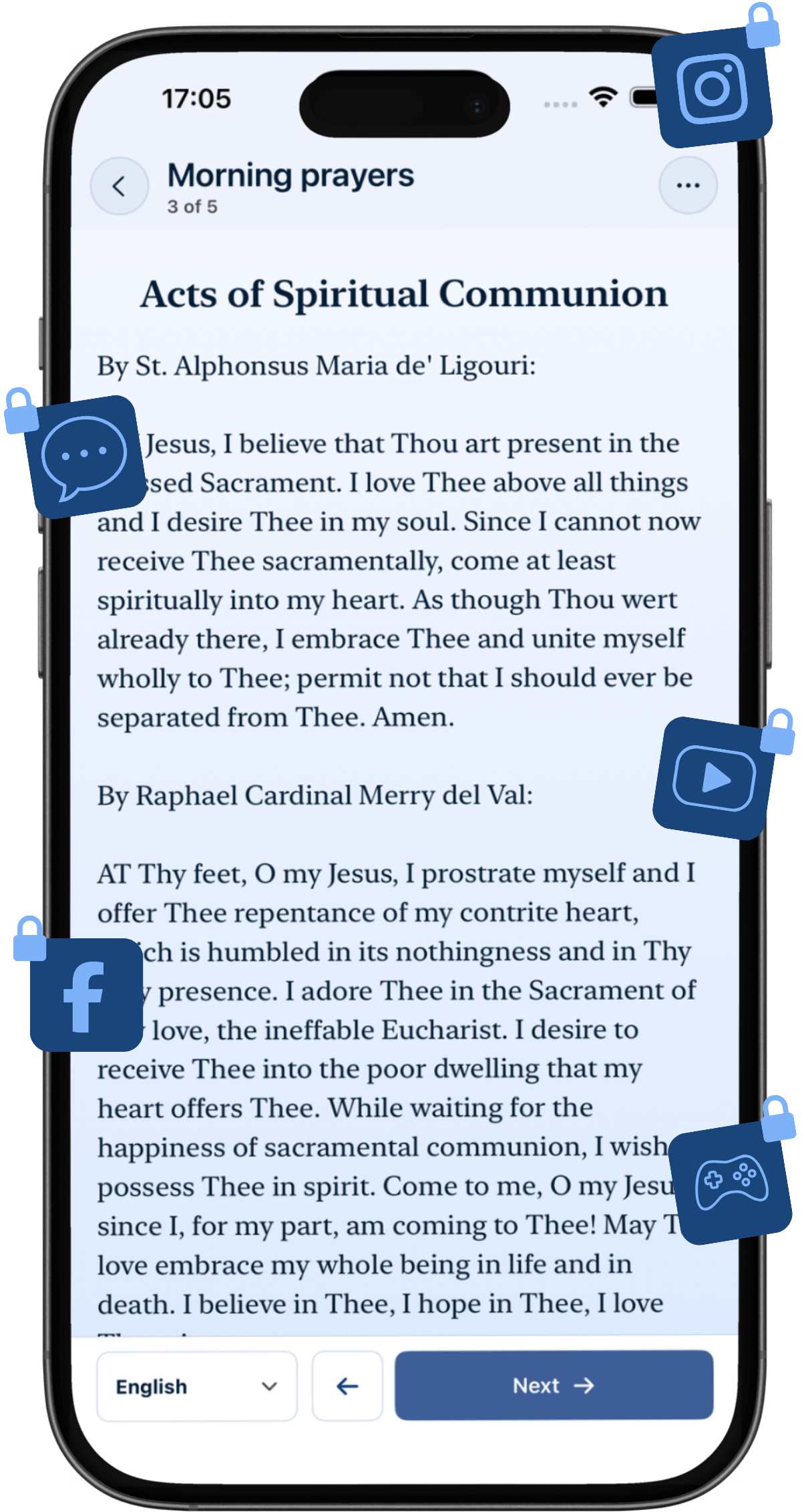 Ambo prayer screen with app blocking enabled